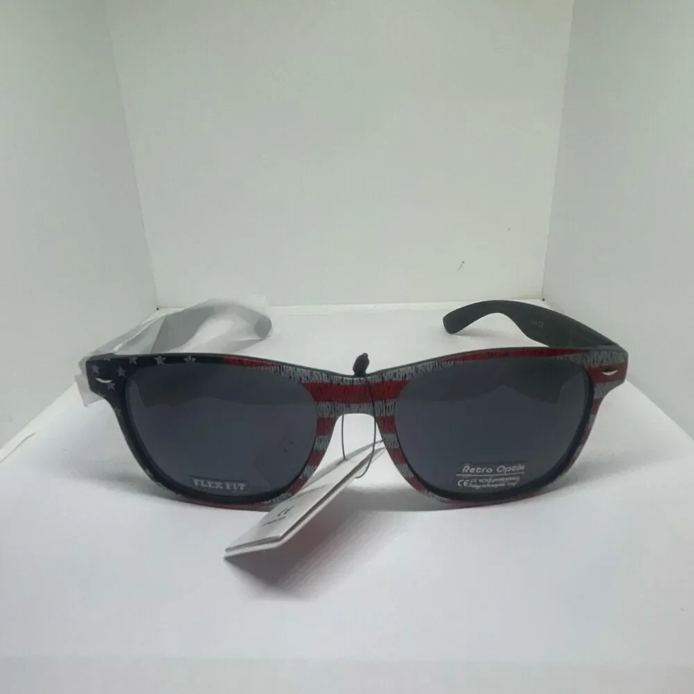 Retro Optix American Flag Sunglasses Lens UV400 Protection